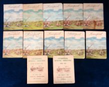 Horseracing, The Grand National, a collection of 12 racecards, all featuring the Grand National,