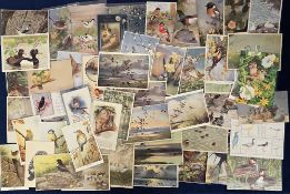 Postcards, Birds, approx. 220 artist drawn cards of birds to include Eva Soper, Noel Hopking, Eileen
