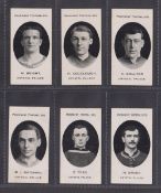 Cigarette cards, Taddy, Prominent Footballers, Crystal Palace, 6 cards, B J Bateman, H Bright, H
