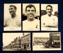 Football postcards, Tottenham Hotspur FC, a collection of five 1960's b/w photographic cards, one