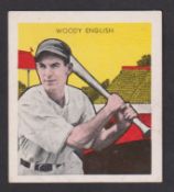 Trade card, USA, Tattoo Orbit, Baseball Card, 1933, type card, Woody English, Chicago Cubs (gd) (1)