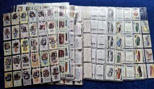 Trade cards, 14 sets, all Motoring related Amalgamated Press (2, Motor Cars plain back anon, Makes