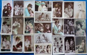 Postcards, Theatrical, Edwardian Actors and Actresses, approx. 200 cards to include play scenes.