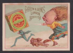 Trade card, Drew & Sons (Shadwell, London), Advertisement Card, Comic Picture (90 biscuit brands