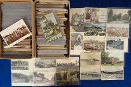 Postcards, UK, approx. 800 cards, RPs, printed and artist drawn, covering the UK to include