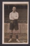 Football postcard, Tottenham Hotspur FC, b/w photographic card showing full length photo of Percy