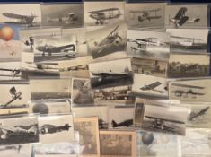 Postcards, Aviation, 42 cards, mostly RPs and printed, to include early flight. M Paulhan's