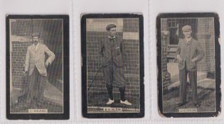 Cigarette cards, Smith's, Champions of Sport (Red Back, multi-backed), three cards all Golf related,