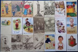Postcards, Comic, a mix of over 40 cards, with 'Have you any cigarette cards' (4), bee hives (5) (