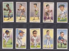Cigarette cards, Churchman, Sporting Celebrities (set 50 cards) including Walter Hagen & Donald