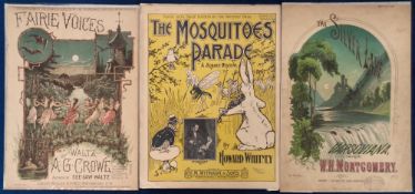 Entertainment, Sheet Music, 100 items of sheet music with illustrated covers mainly Victorian. A