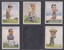 Cigarette cards, Churchman Prominent Golfers Large Sized 11/12 (missing no 5) including Walter Hagen