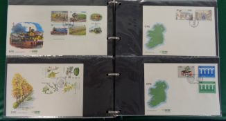 Stamps, Eire collection of UM housed in a boxed Lindner album 1972-1990, 2 albums of first day
