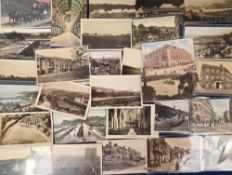 Postcards, UK Topo, approx. 1000 cards RPs, printed and artist drawn, to include street scenes,