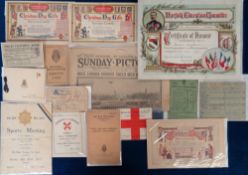 Militaria, 50 items mainly relating to WWI and WWII, to include ration and identity cards,