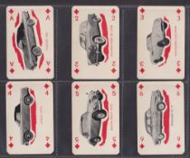 Trade cards, Monty Gum, Motor Cars (P/C inset) (set of 52 playing card values plus 1 Joker card) (