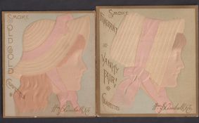 Tobacco advertising, USA, Wm. Kimball, five large, embossed, shop display signs, 'Smoke Old Gold