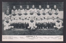 Football postcard, Liverpool FC, b/w printed card showing Liverpool FC squad, 1905-06 (unused,