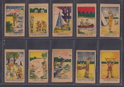 Trade cards, USA, Anonymous plain back strip cards, possibly 1920's, Boy Scouts 10 cards (?