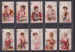 Cigarette cards, USA, ATC, Beauties, Playing Card Inset, Set 2 (Type Set Back) (set, 52 cards) (1