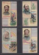 Cigarette cards, USA, Duke's, Histories of Generals, 'X' size, 4 cards, Gen. R.S. Ewell, J.