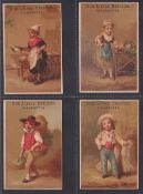 Tobacco advertising, USA, Allen & Ginter, six advertising cards for 'Our Little Beauties Cigarettes'