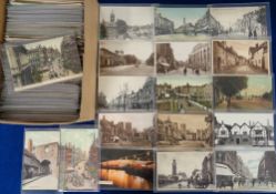 Postcards, UK, approx. 530 cards, RPs, printed and artist drawn, from various UK counties and