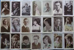 Postcards, 160 postcards of Early Cinema stars from the silent era. All with white embossed borders,