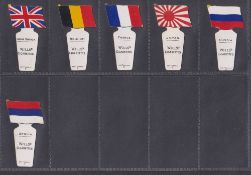 Cigarette cards, Wills Overseas, The Allies Flags (set 6 cards, shaped) (gen gd, a couple with