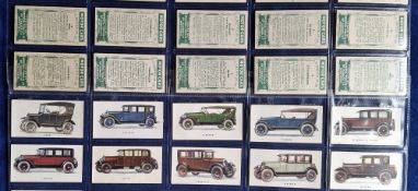 Cigarette cards, 4 set overseas issuers Motor Cars & Bikes theme; Imperial Tobacco Co Motor Cars (
