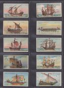 Cigarette cards, USA, American Tobacco Co, Old Ships, 25 cards from 1st & 2nd series (2 part