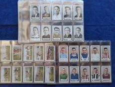 Cigarette cards, Gallaher, 3 sets; Famous Footballers Green backs (set 100 cards), Footballers Red