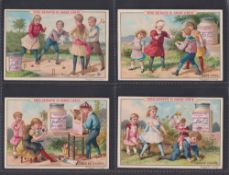 Trade cards, Liebig, two Italian edition sets, Children's Games IV ref. S344 & Geological Periods