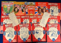 Athletic programmes, a collection of 17 British Games programmes 1923, 25, 26 (spine split), 27, 28,