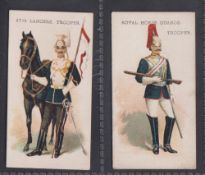 Cigarette cards, Gabriel, Types of British & Colonial Troops, two type cards, 17th Lancers,