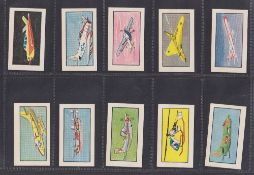 Trade cards, Reddish Maid Confectionery Famous International Aircraft (set 50 cards) (gen gd)