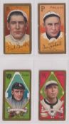 Cigarette cards, USA, ATC, Baseball Series, T205 (Gold Borders), four cards, Fred Beck Boston