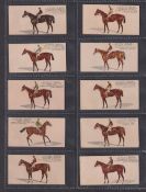 Cigarette cards, USA, Kinney Bros., Famous Running Horses (American) (set, 25 cards) (gd)
