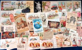 Trade cards, USA, a collection of 70+ early American non insert advertising cards, various sizes,