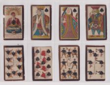 Cigarette cards, USA, Kinney Bros., Harlequin Cards, thin card, plain backs (set, 52 cards) (edge