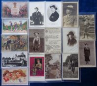 Postcards, Scouts, a selection of 16 cards of scouts and girl guides inc. Baden-Powell and wife