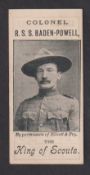 Cigarette card, Lambert & Butler, Colonel R.S.S. Baden-Powell, King of Scouts, single card issue (
