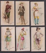 Cigarette cards, USA, Buchner, Morning Glory Maidens in Gay Attire Engaged in Games & Trades (
