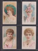 Cigarette cards, USA, Banner Tobacco Co, Beauties, 'X' size ref N453, 4 cards, picture nos 7, 17,