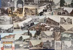 Postcards, UK Topo, approx. 1000 cards, RPs, printed and artist drawn to include colleges, country