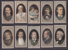 Cigarette cards, USA, Thos. Hall, Actors, ref. N342-5, 10 cards, Mr. M. Arbuckle, Digby Bell, Castle