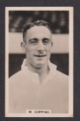 Cigarette card, Malta, Scerri, International Footballers, type card, no 22 W. Copping, Arsenal (