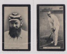 Cigarette cards, Smith's, Champions of Sport (Red Back, multi-backed), two cricket cards, W.G