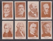 Trade cards, USA, Weber Bros., Presidents of the United States, 'M' size, eight cards, John Quincy