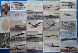 Postcards, Aviation, 95+ cards to include early flight, Capitaine Laurent, The Dunne Biplane, The